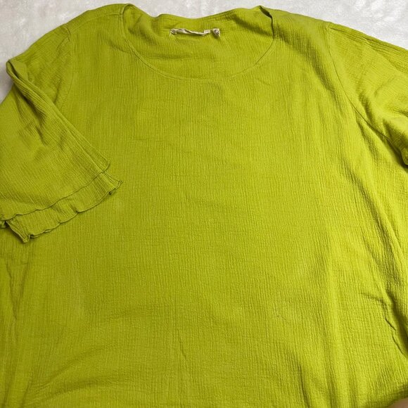 Soft Surroundings Siesta Key Tunic Top Women's Plus Size 1X Lime 100% Cotton - Picture 11 of 11